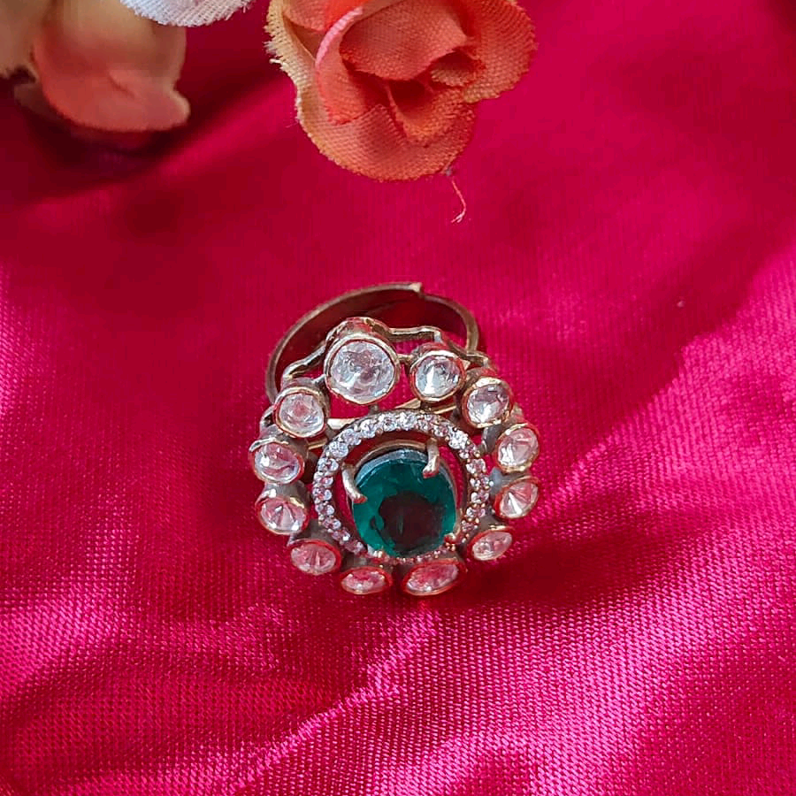 Green Moissanite Ring